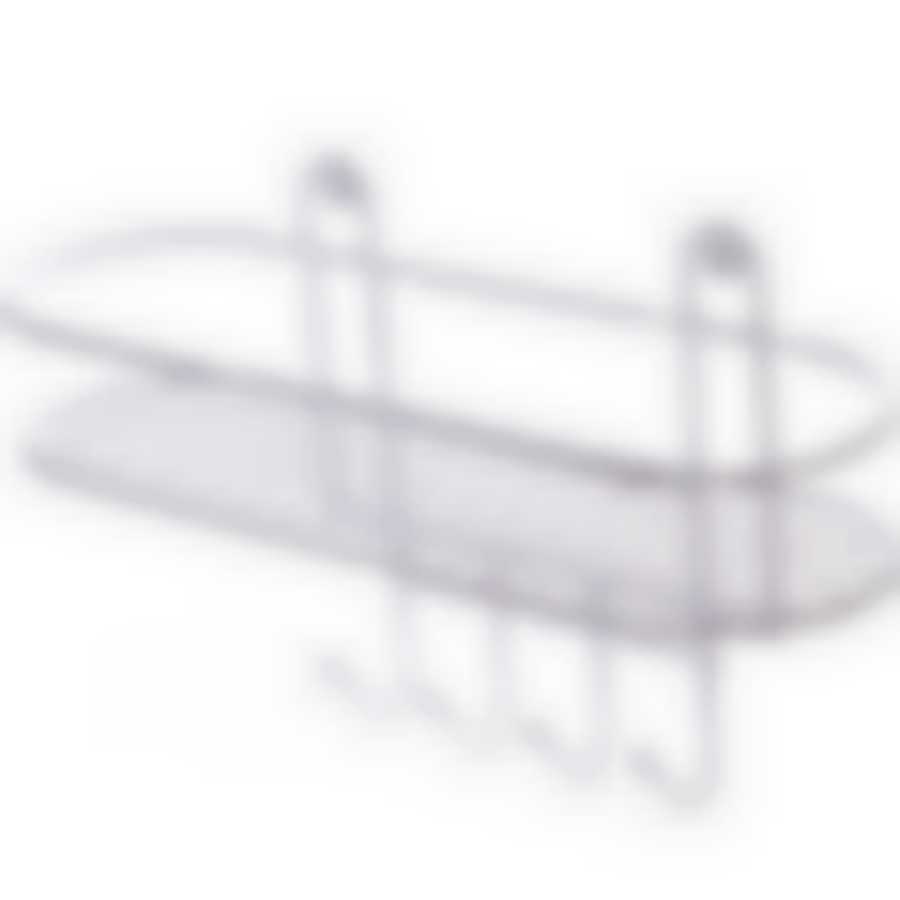 Полка в ванную 4 крючка овальная (34,5*12,5*21см)