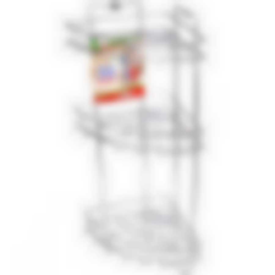 Полка угловая ВОЛНА 3-х секционная (24*24*64см) хром