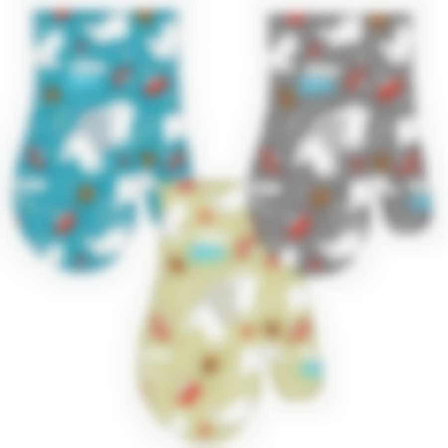 Прихватка-рукавица "Зайцы в лесу". Размер 17х30см. 3цв. NEW