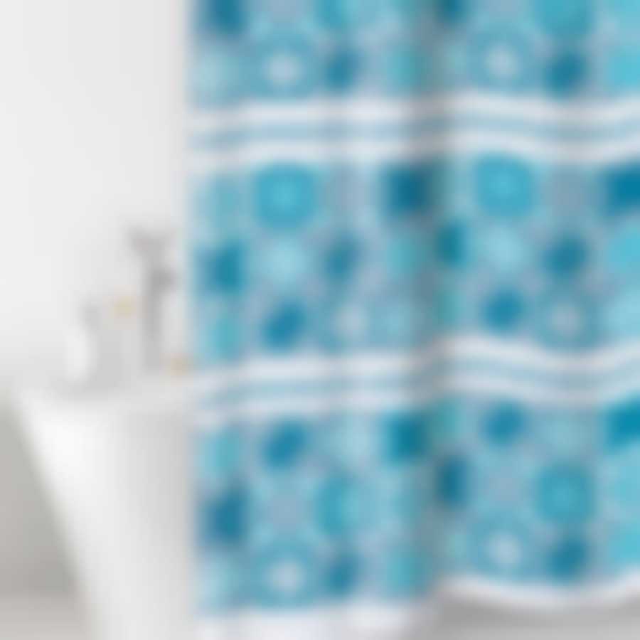 Штора д/ванн 180х200 ПВХ Cementine син.