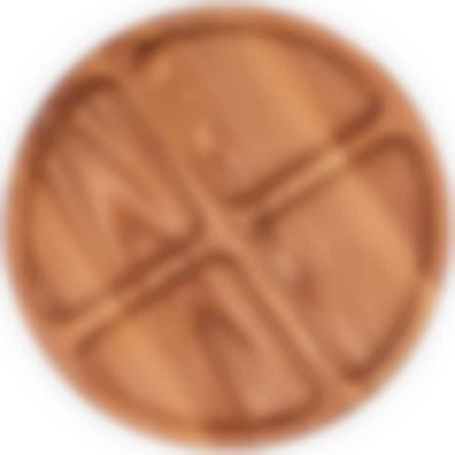 Менажница круглая agness Native 4 секции d25см, 2см