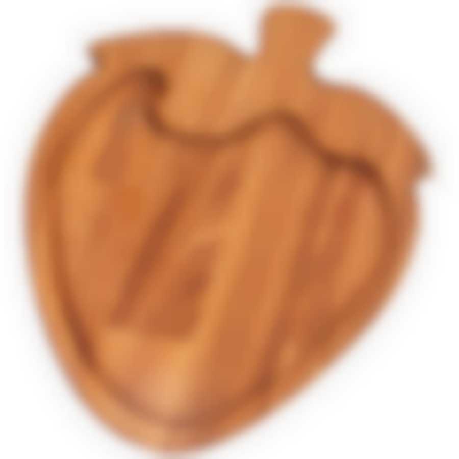 Менажница фигурная клубника agness Native , 20х20х2см