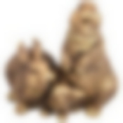 Фигурка декоративная Зайцы-семейка h-27см цвет: бронза с позолотой