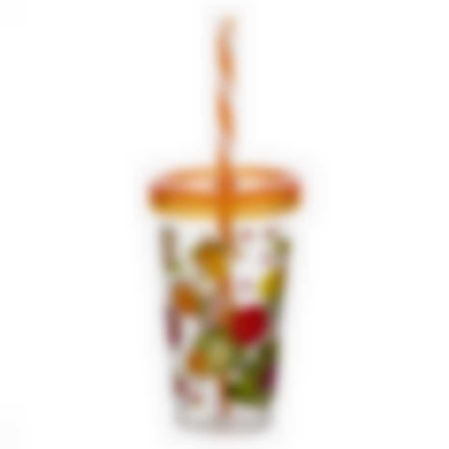 Стакан 660 мл FRUITS с трубочкой