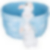 Кашпо декоративное/органайзер Кролики в лукошке , 15*17*20см, цвет: голубой