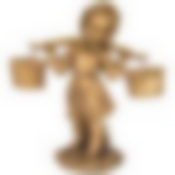 Кашпо Девочка с коромыслом н-45см l-33см цвет: бронза с позолотой