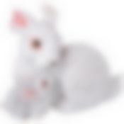 Фигурка декоративная Заяц с зайчиком 21*15*17 см цвет:белый с глиттером