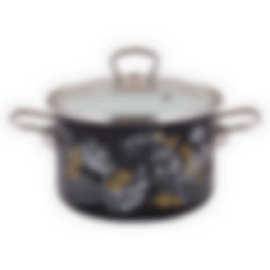 Кастрюля эмал цил Botany black 2,0л ТМ Appetite