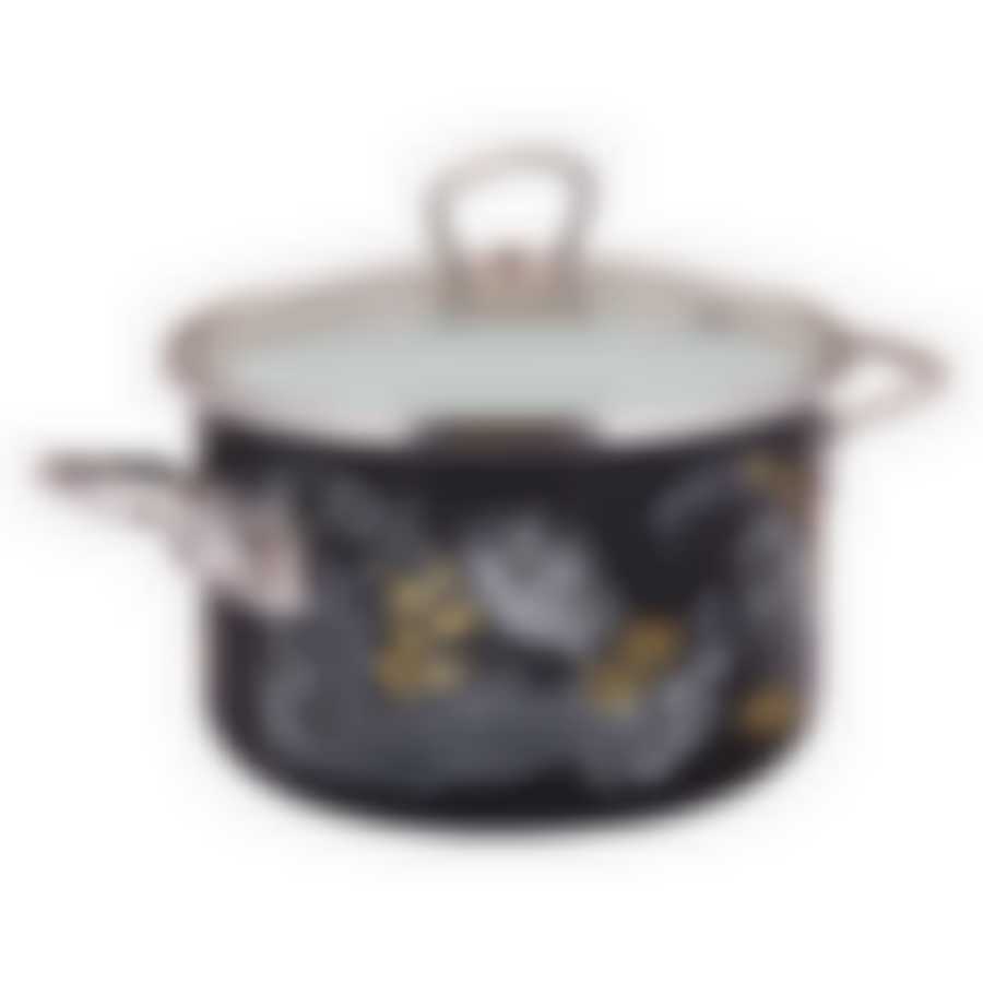 Кастрюля эмал цил Botany black 4,0л TM Appetite