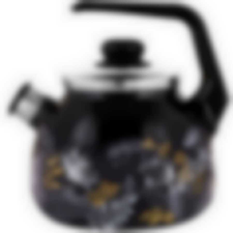 Чайник эмал 3,0л со свистком Botany black ТМ Appetite