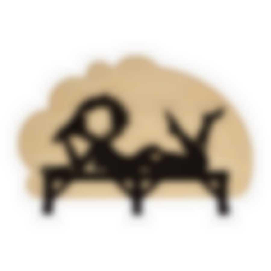 Вешалка "Девушка", брашированная, 3 крючка, 36х23 см, массив сосны