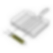 Решетка-гриль универсальная со съемной ручкой, картонный веер в подарок, 58(+5)x30x25x5,5