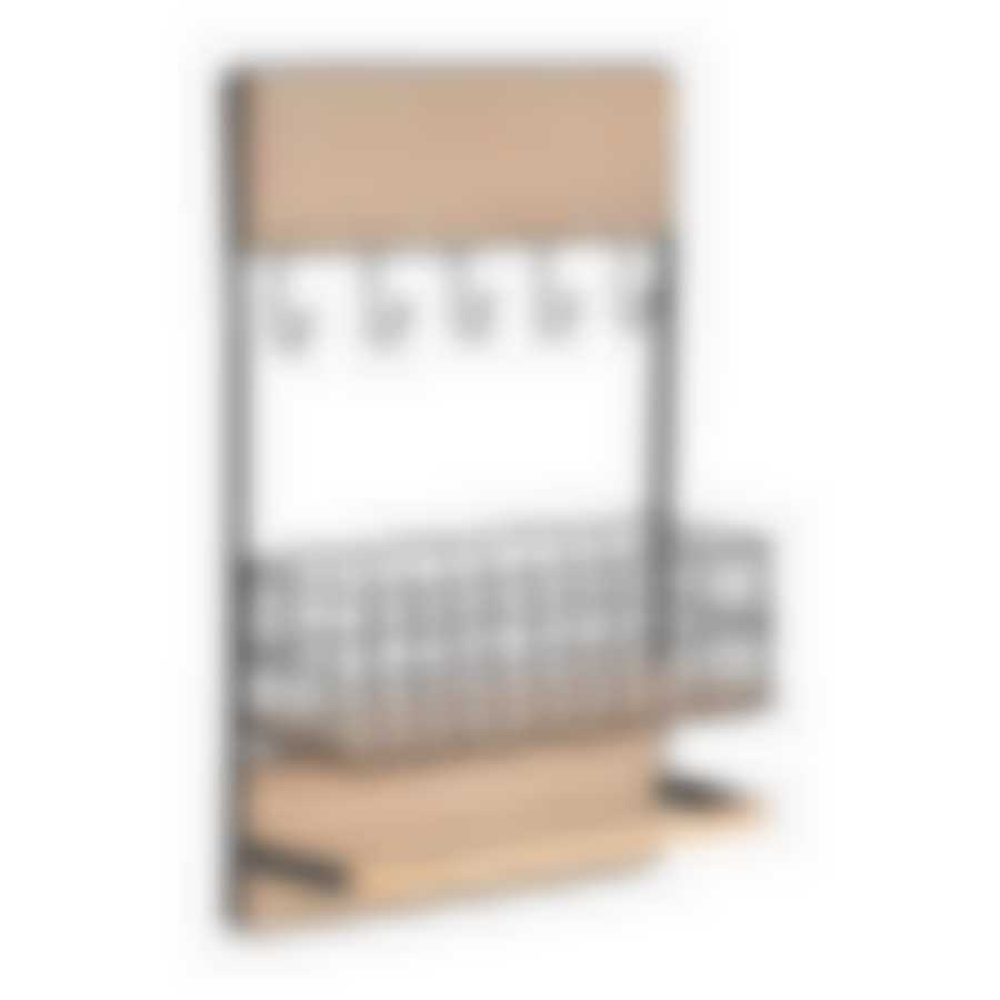 Подвесная полка-вешалка с корзиной