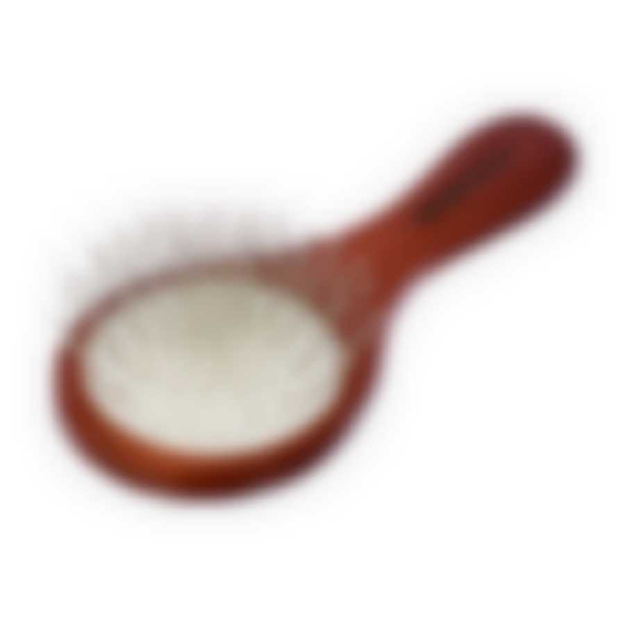 Расческа деревянная, массажная, 15х6х3,5 см, круг, с металлическими зубчиками