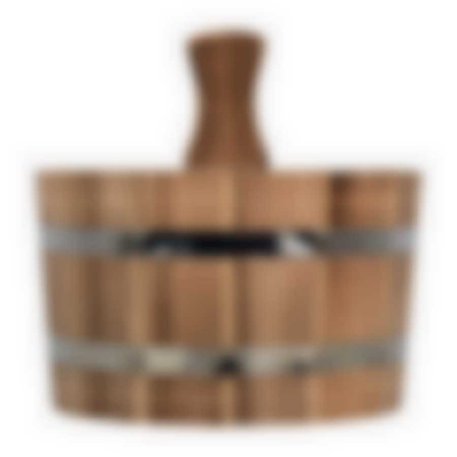 Ушат "шайка", 3,5 л, с нержавеющей вставкой, обожжённая липа