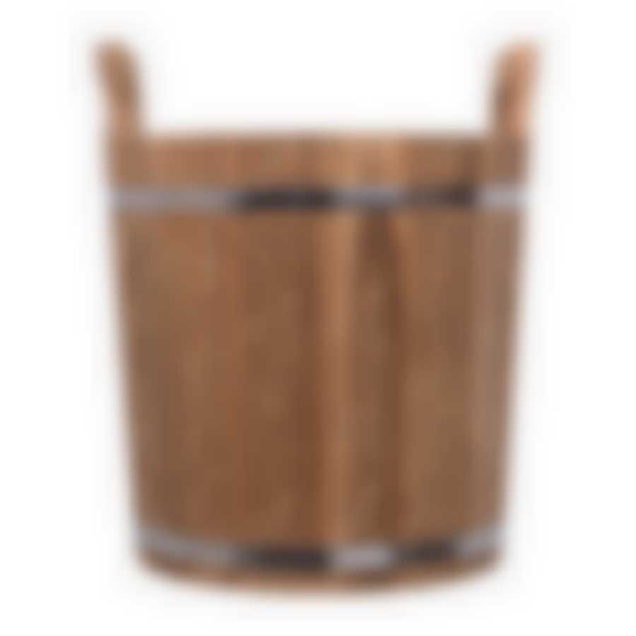 Запарник 20 л, «Цветочный орнамент», с нержавеющей вставкой, дуб