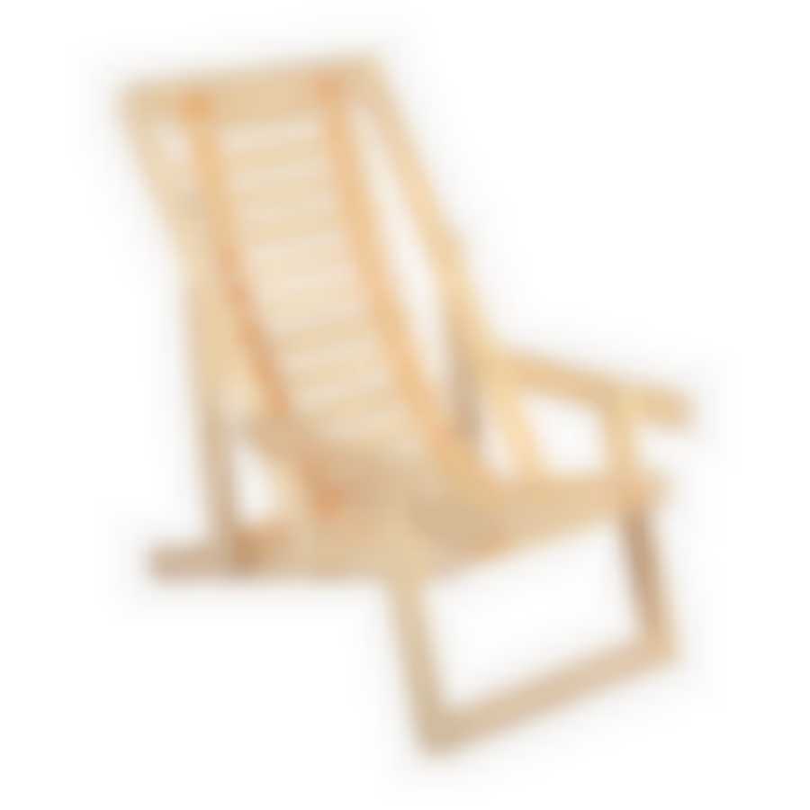 Шезлонг деревянный с подлокотниками, 105х65х95 см, липа