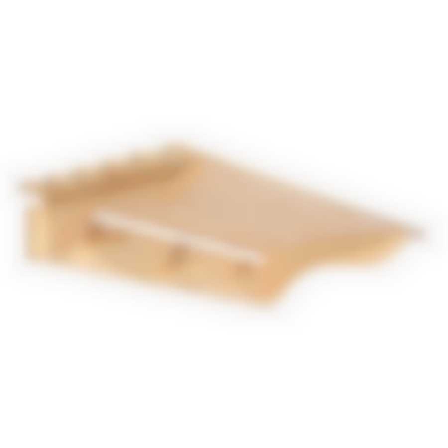 Полка с вешалкой, 3 рожка, 60х28х10 см, липа