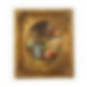 Картина "ДАМА С ЦВЕТАМИ" полотно-20*25 см.багет-36*31 см.