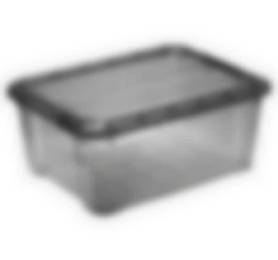 Ящик для хранения с замками КИП 11л черный прозрачный