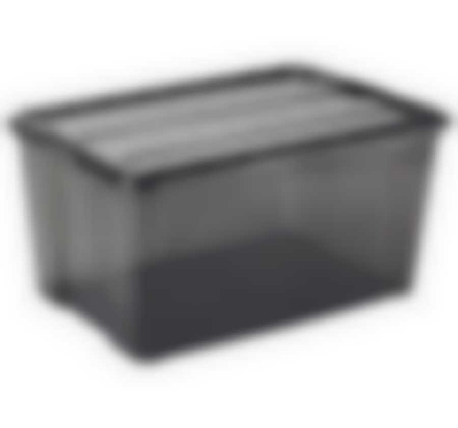 Ящик для хранения с замками КИП 45л черный прозрачный