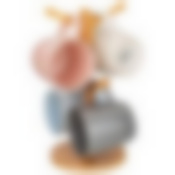 Набор кружек bronco Solo 4 шт на деревянной подставке микс цветов 