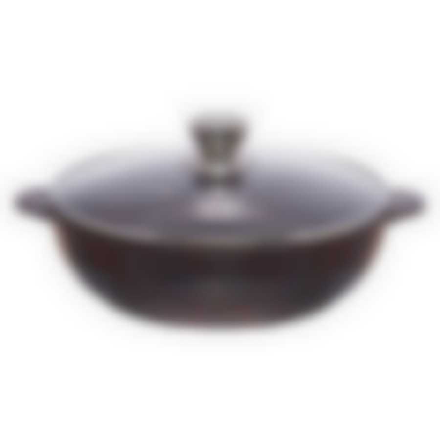 Жаровня литая 28см стеклянная крышка Сапфир ТМ Традиция, ТС9283