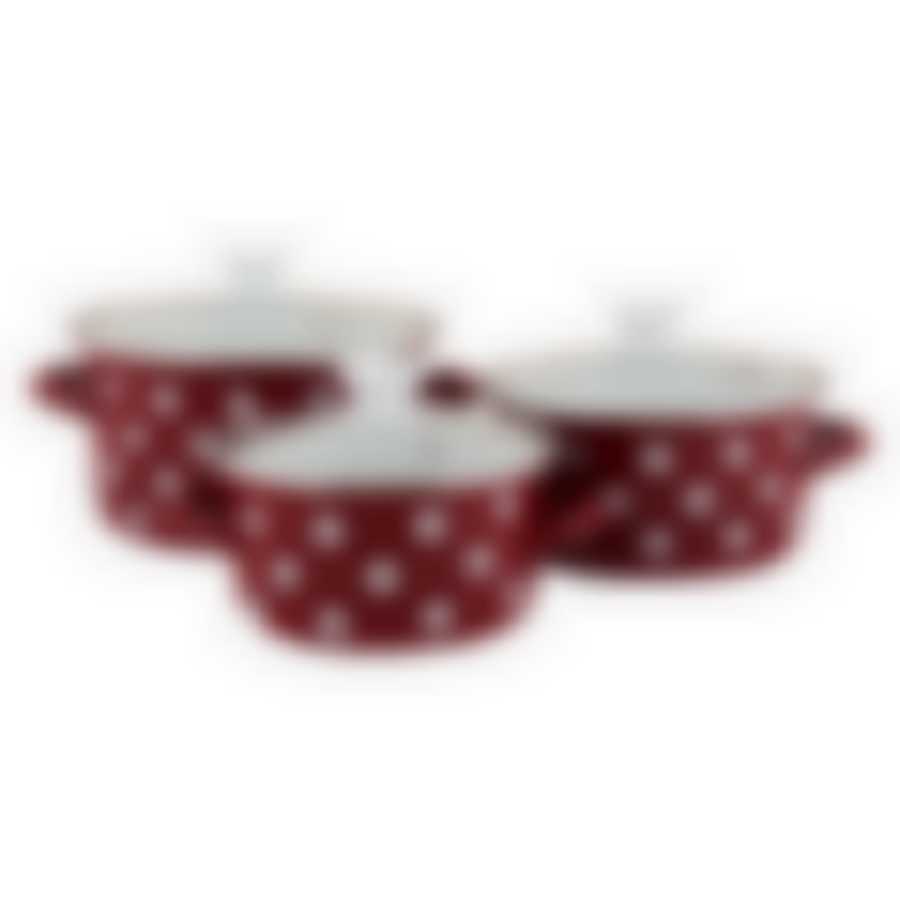 Набор 3 предмета Белый горох-1-Люкс красный, красный