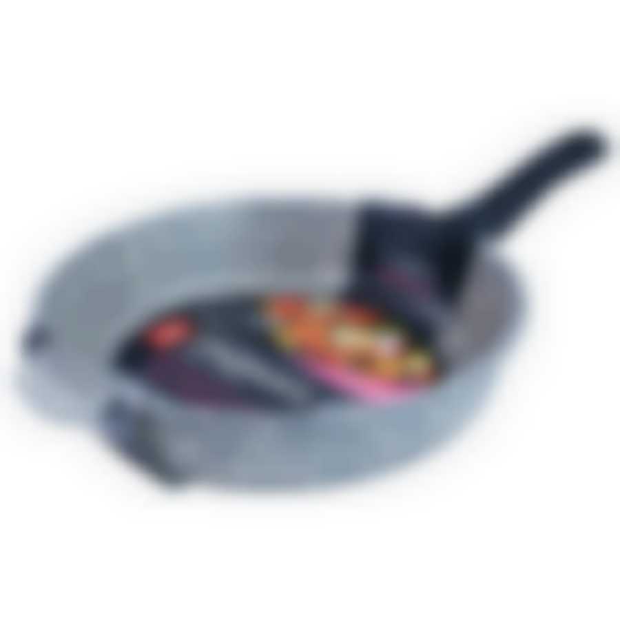 Сковорода литая 28см съемная ручка Мрамор ТМ Традиция, (ТМ2285)