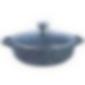 Жаровня литая 26см стеклянная крышка Мрамор ТМ Традиция, ТМ9263