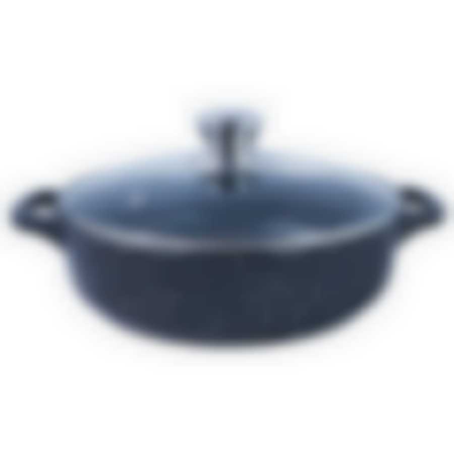 Жаровня литая 28см стеклянная крышка Гранит ТМ Традиция, (ТГ9283)