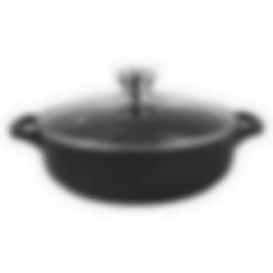 Жаровня литая 26см стеклянная крышка Комфорт ТМ Традиция, ТК9263