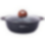 Кастрюля-жаровня литая 4,0л стеклянная крышка Granit ultra blue, жгг41а