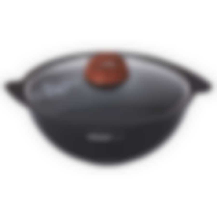 Казан литой 4,5л для плова стеклянная крышка Granit ultra, кгг47а