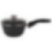 Ковш литой 1,5л съемная ручка стеклянная крышка Темный мрамор ТМ KUKMARA, кмт0156а