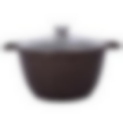 Кастрюля литая 4,0л стеклянная крышка Кофейный мрамор индукция, кмки42а