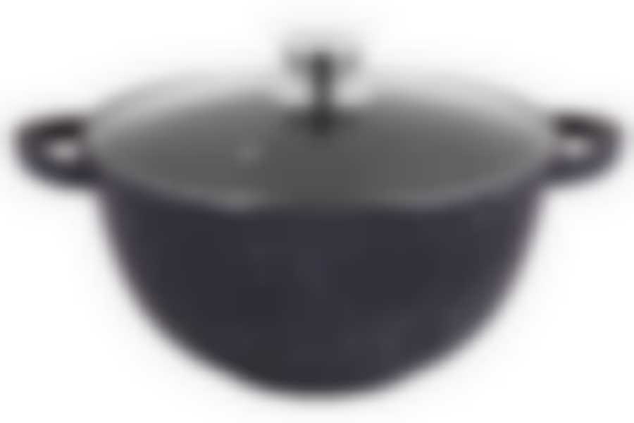 Казан литой 28см 6,0л стеклянная крышка Гранит ТМ Традиция, ТГ0303