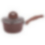 Ковш литой 1,3л стеклянная крышка коричневая  Престиж индукция ТМ Традиция, ТПК1163И