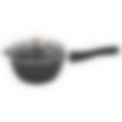 Ковш литой 2,2л съемная ручка стеклянная крышка Темный мрамор ТМ KUKMARA, кмт0225а