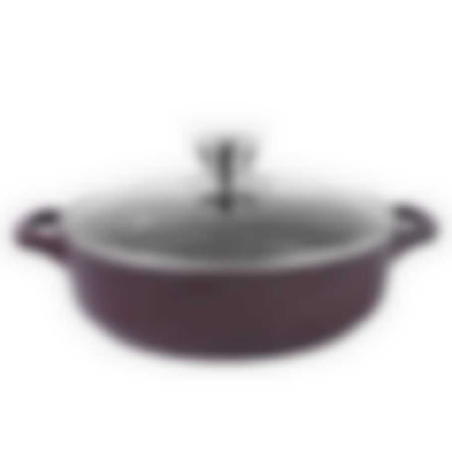 Жаровня литая 24см стеклянная крышка Доломит ТМ Традиция, ТД9243