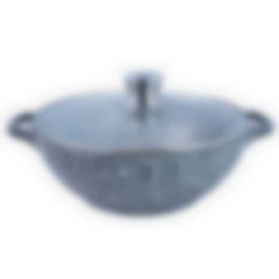 Казан литой 4,0л стеклянная крышка Мрамор ТМ Традиция, (ТМ0283)