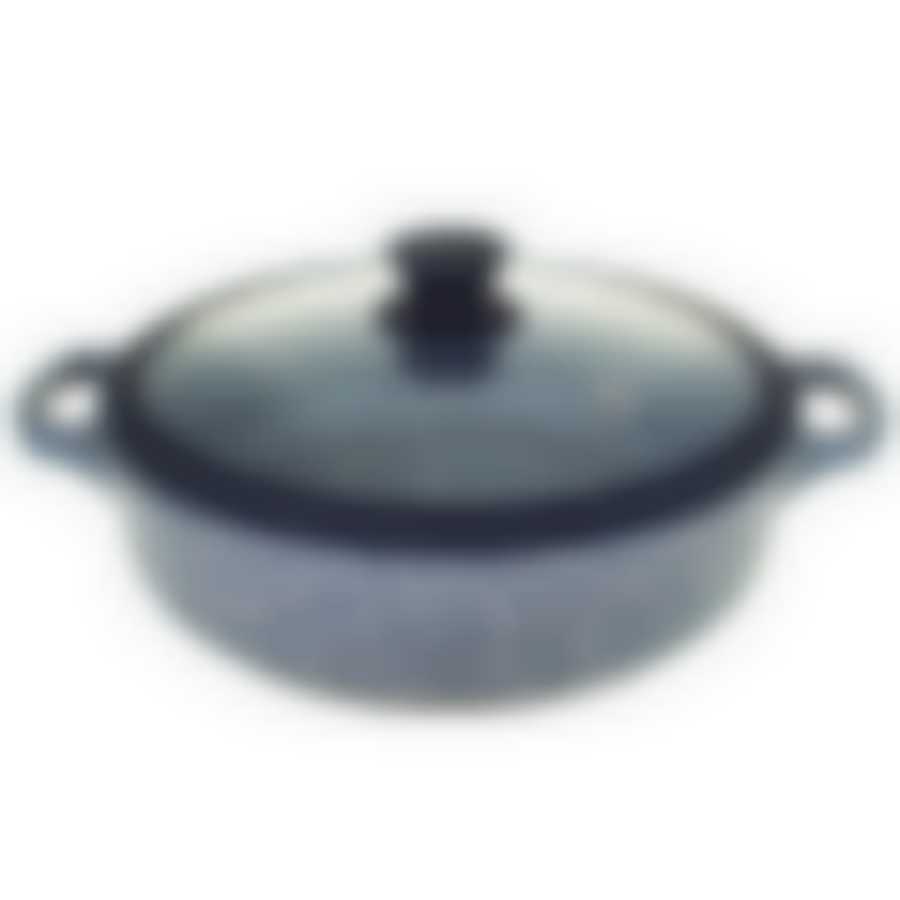 Жаровня литая 28см силиконовая крышка Мрамор ТМ Традиция, ТМ9287