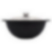 Казан литой 3,5л для плова стеклянная крышка Темный мрамор ТМ KUKMARA, кмт37а