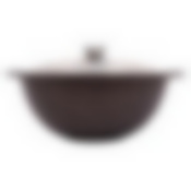 Казан литой 4,5л для плова стеклянная крышка Кофейный мрамор ТМ KUKMARA, кмк47а