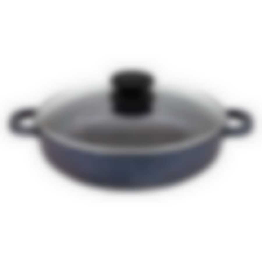 Жаровня литая 24см стеклянная крышка Сапфир ТМ Традиция, ТС9243