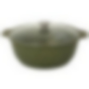 Кастрюля-жаровня литая 4,0л стеклянная крышка Trendy style malachite, ж41tsml