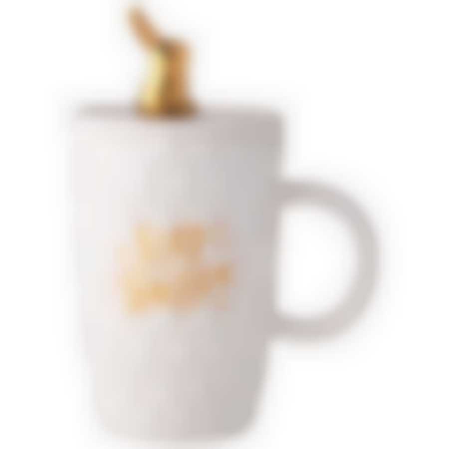 Кружка lefard с крышкой и ложкой bunny 390мл, белая