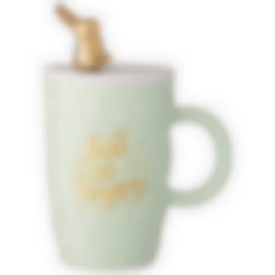 Кружка lefard с крышкой и ложкой bunny 390мл, мятная