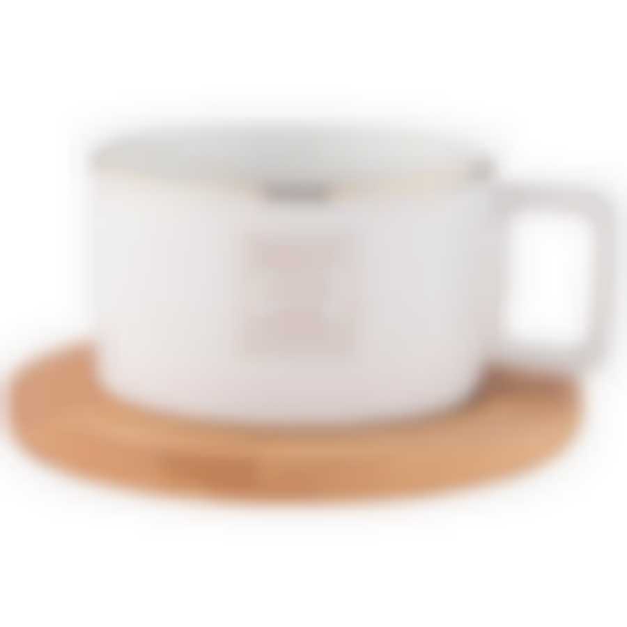 Набор lefard кружка и дер. подставка coffemania 280мл, белая