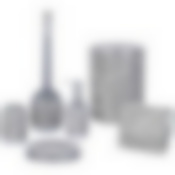 Набор для ванной комнаты мраморный круглый, 4.5л, серый